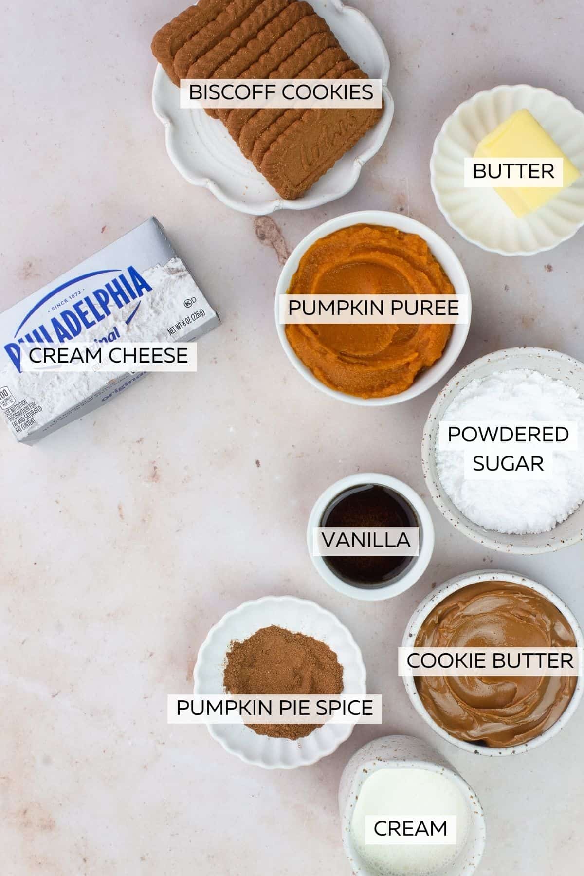 Pumpkin Biscoff Cheesecake Jars Ingredients