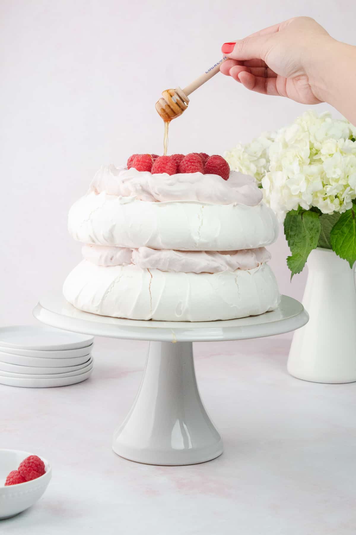 Raspberry Honey Pavlova