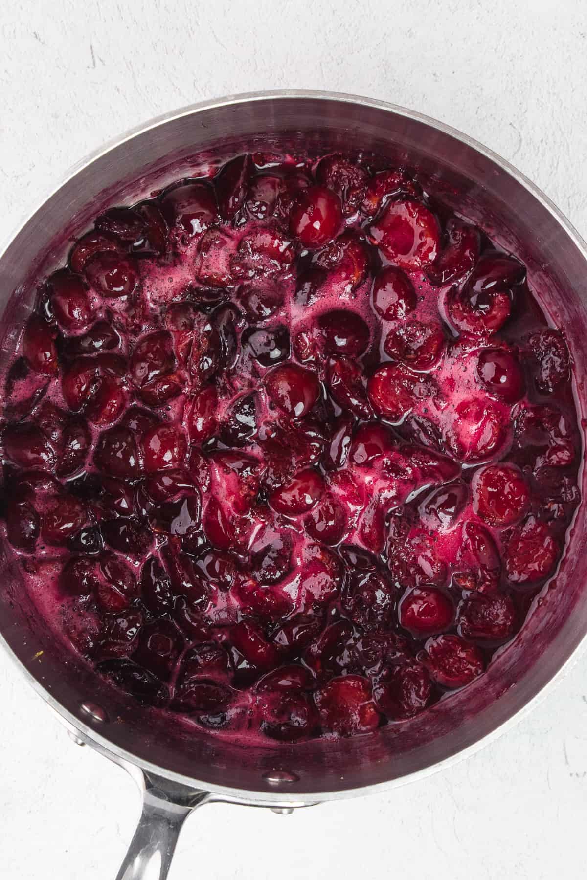 Easy Cherry Compote cooking