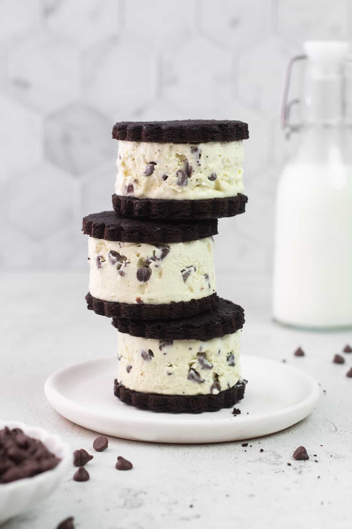 Mint Chocolate Chip Ice Cream Sandwiches