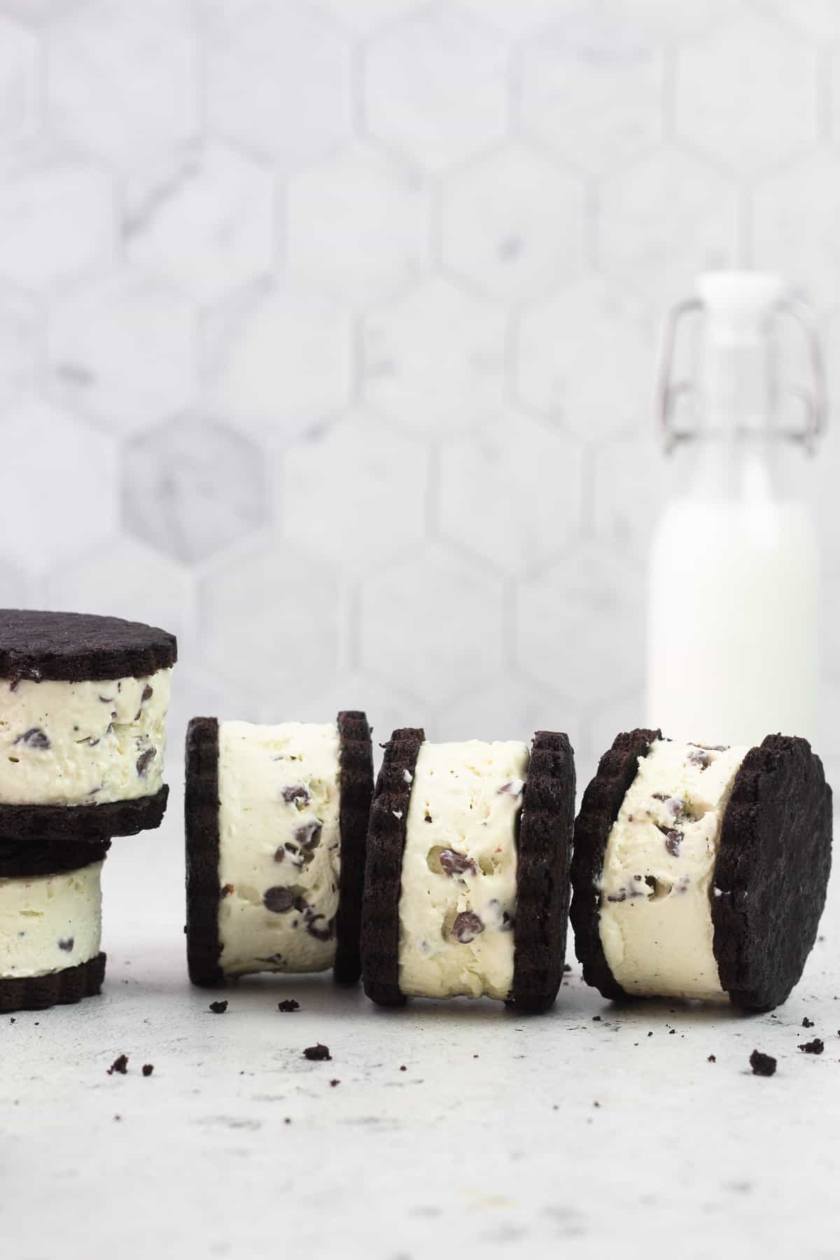 Mint Chocolate Chip Ice Cream Sandwiches