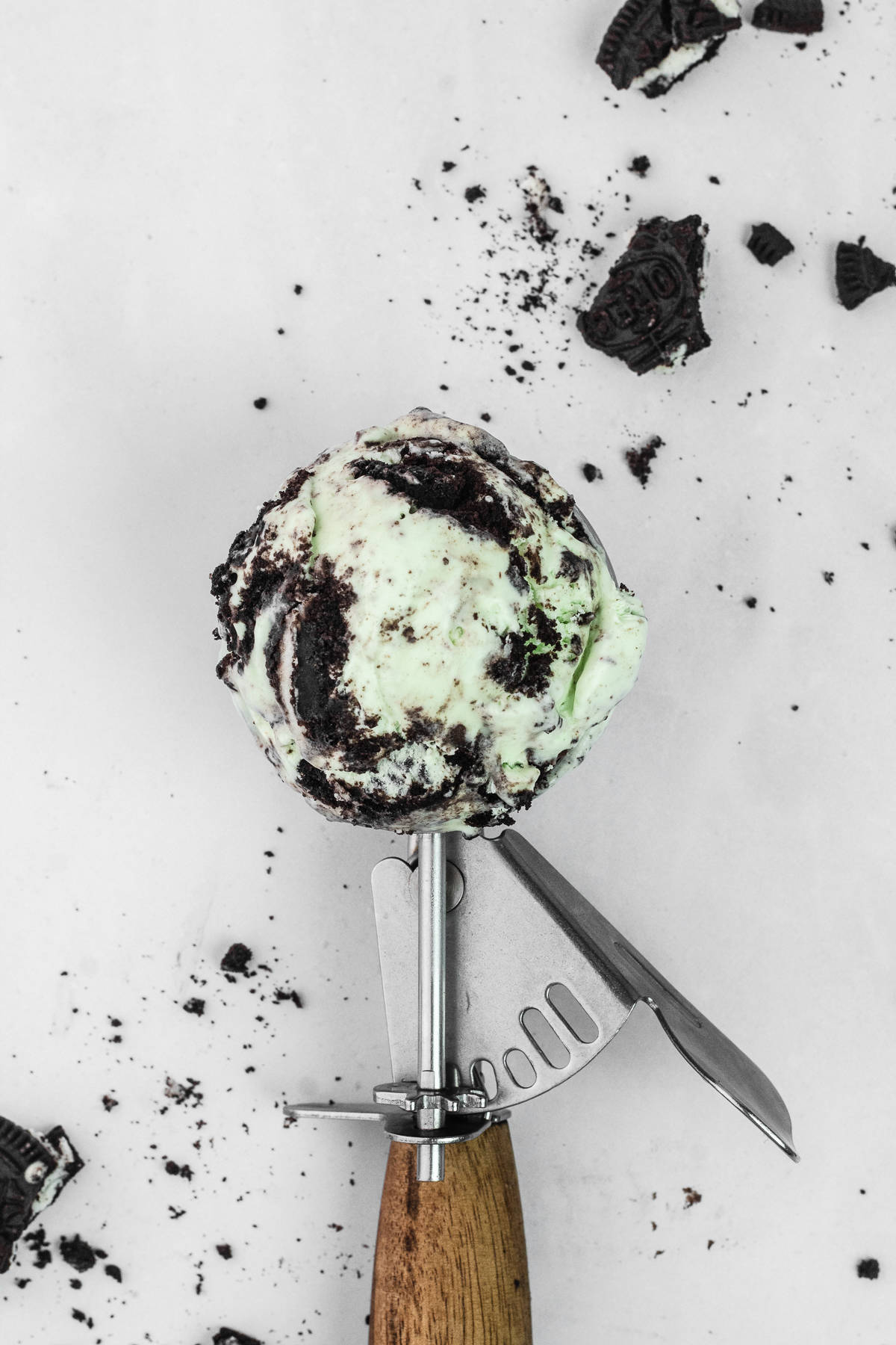 Scoop of Mint Oreo Ice Cream 