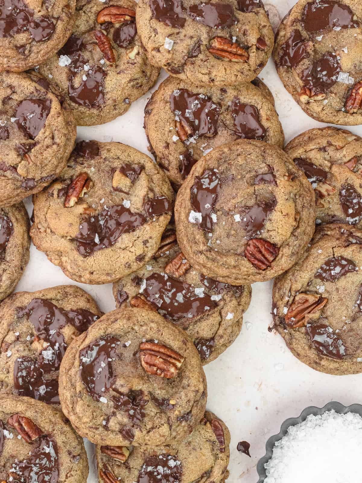 Bourbon pecan chocolate chunk cookies