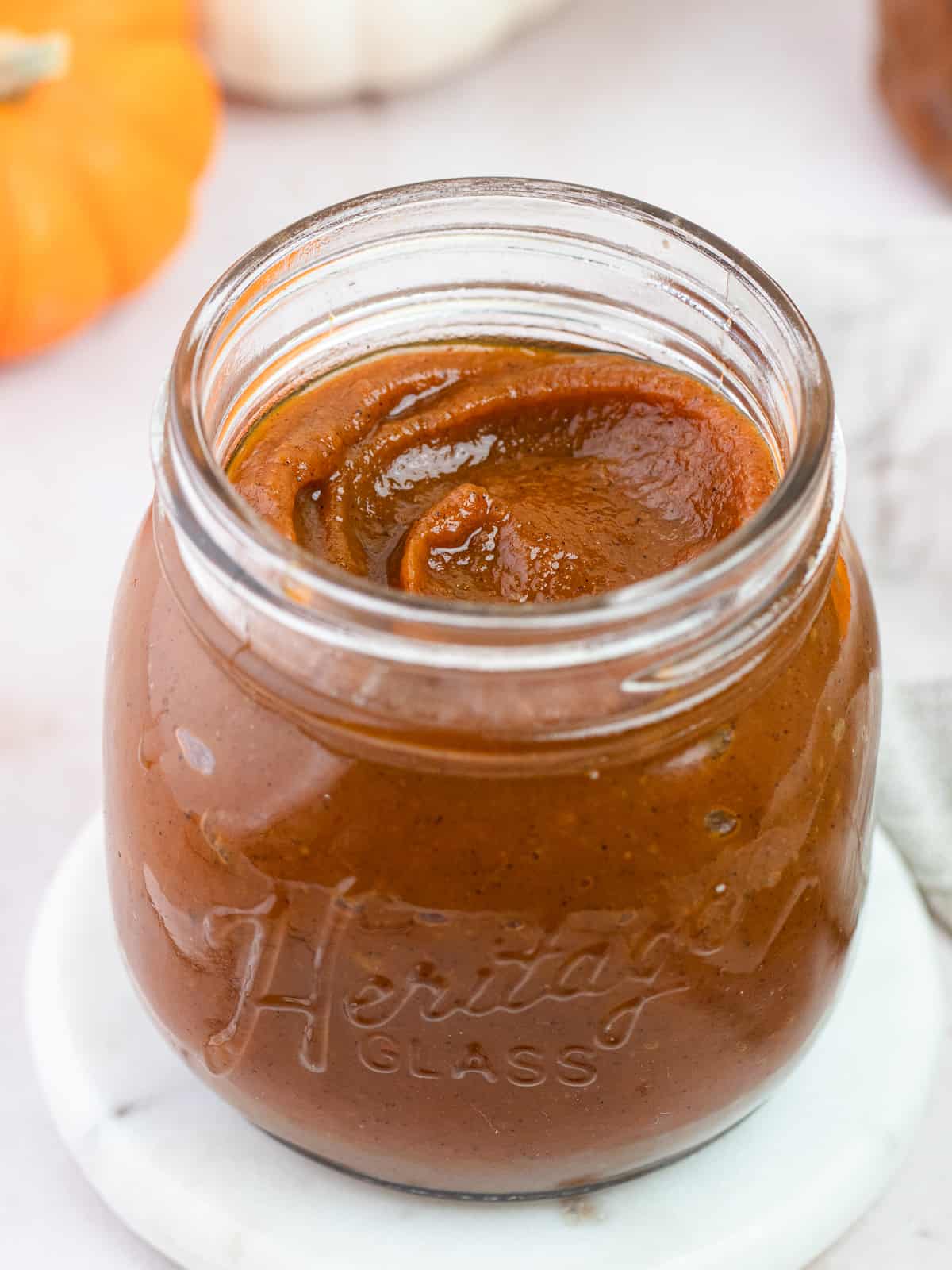 Pumpkin butter in a jar