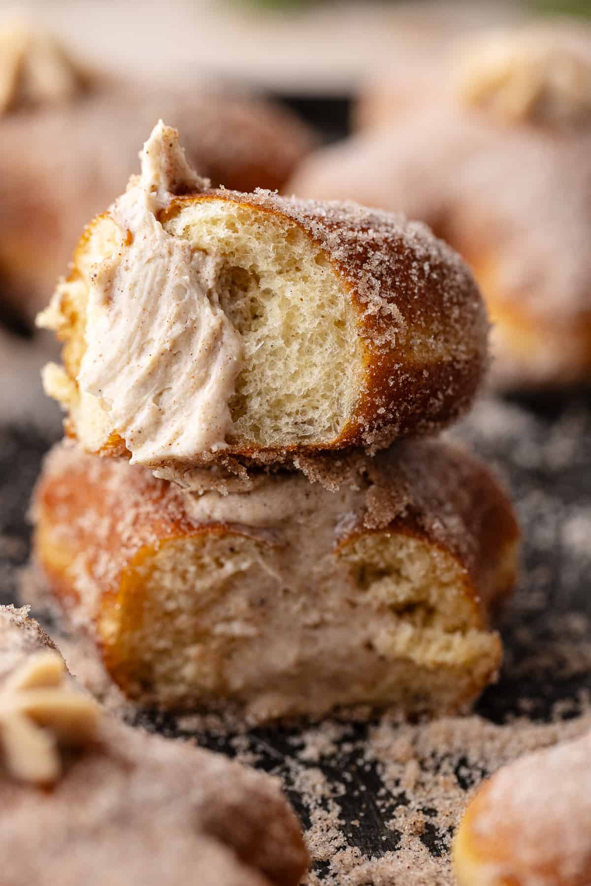 Cross section of Gingerbread Cheesecake Donut