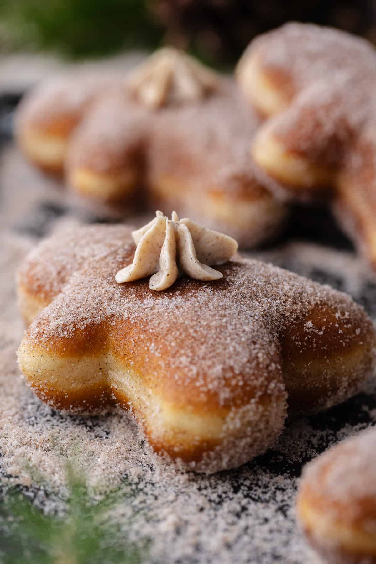 Gingerbread donuts on a tray