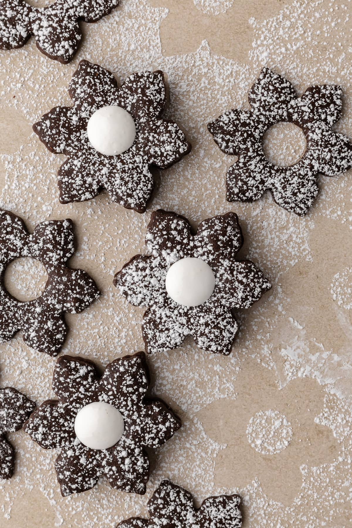 Hot Chocolate Linzer Cookies