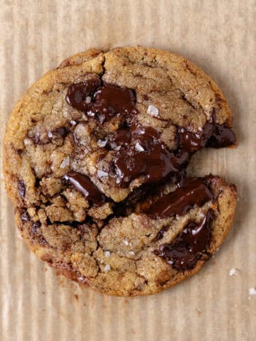 Brown butter chocolate chip cookie feature photo.