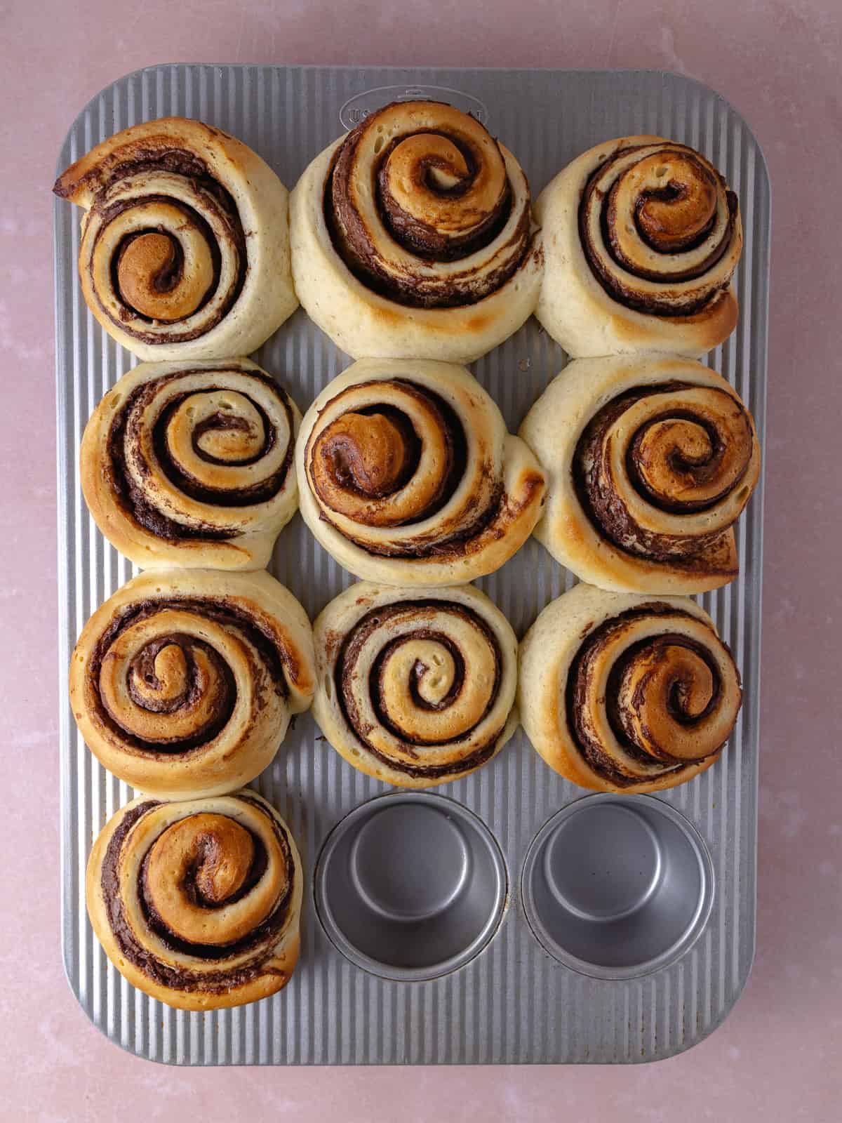 Nutella rolls after baking.