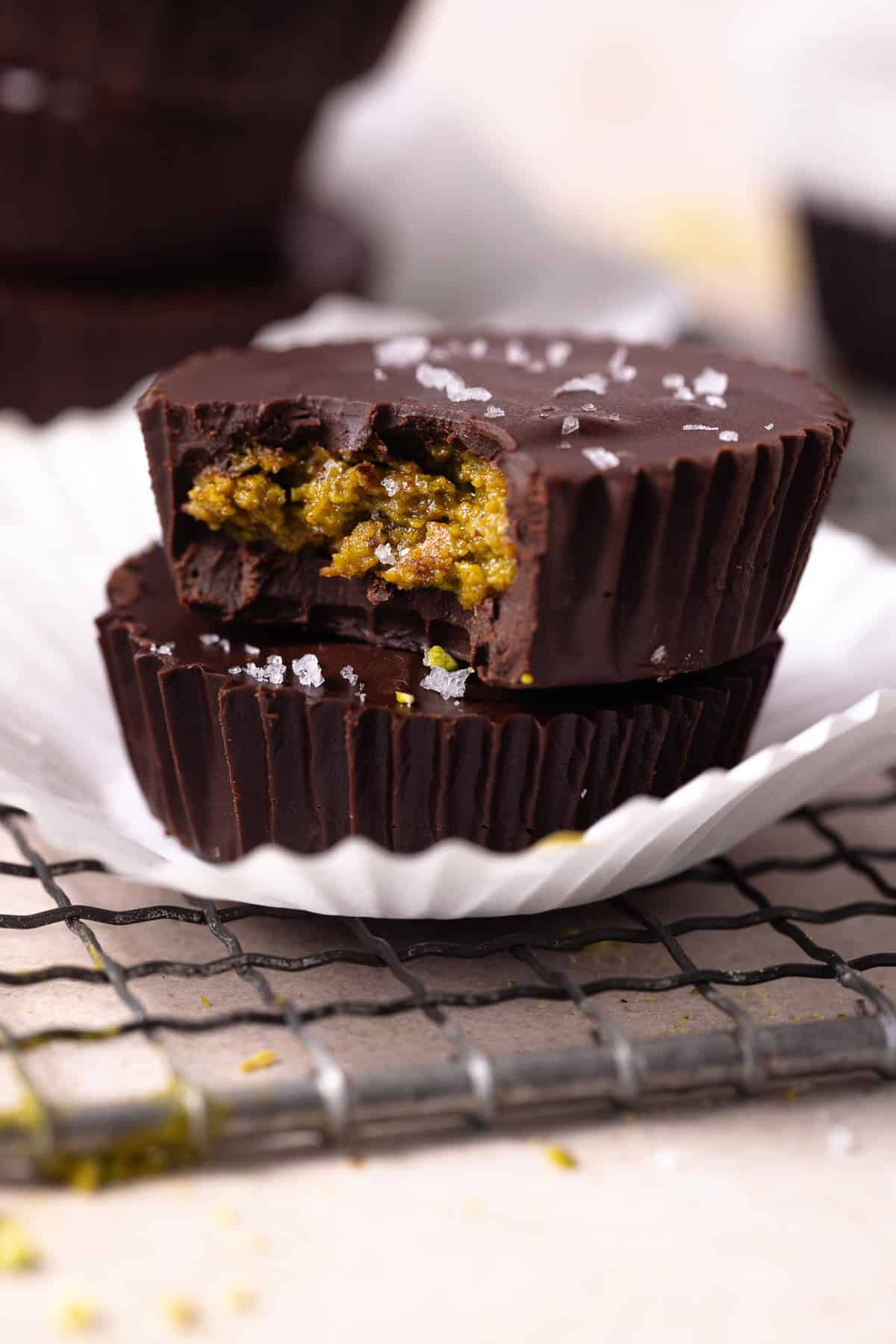 Pistachio butter chocolate cup.