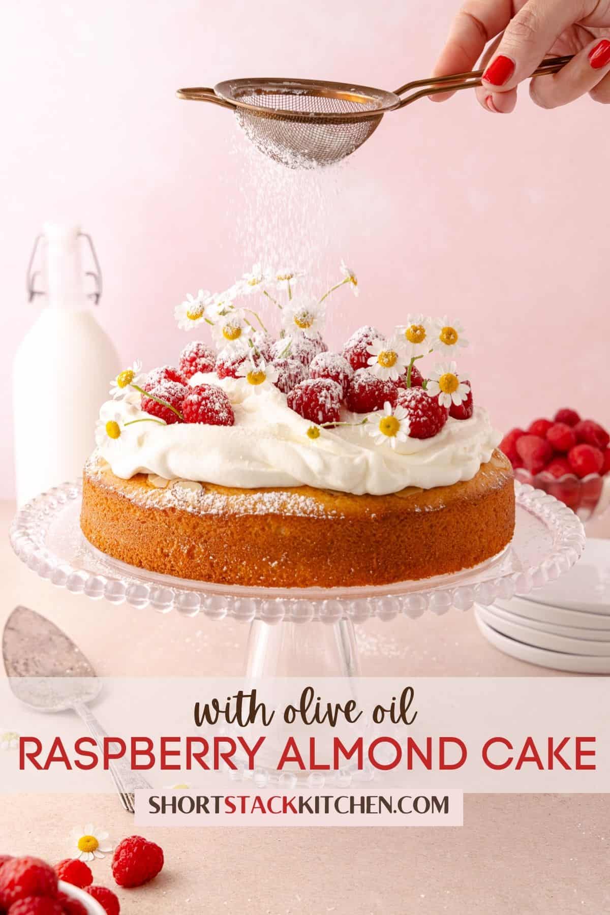 Raspberry almond cake pinterest poster.