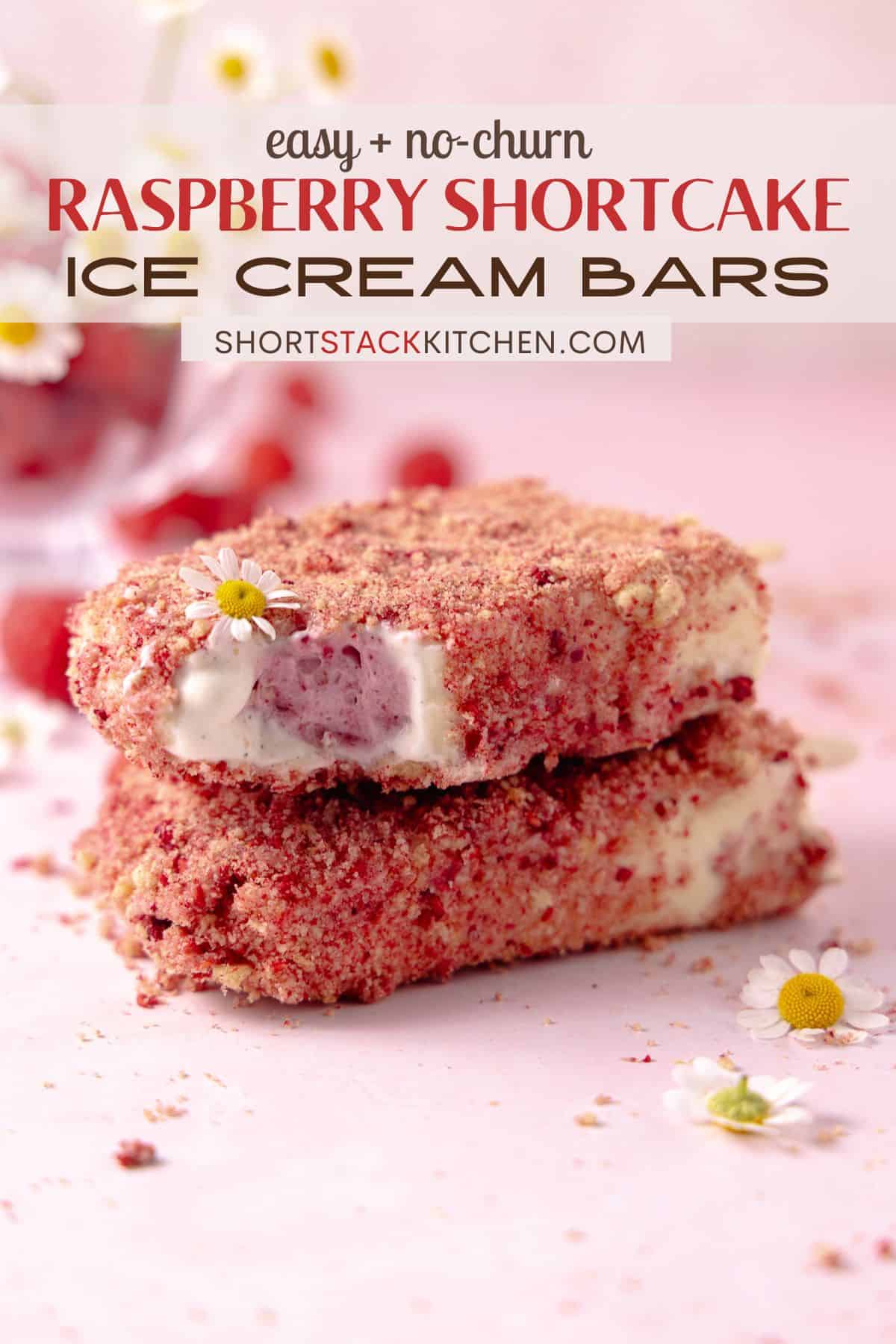 Raspberry Shortcake Ice Cream Bars Pinterest Poster.