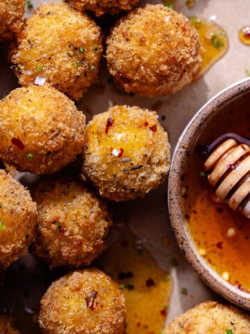 Fried goat cheese balls featured photo.