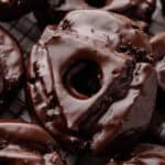 Chocolate Old Fashioned donuts pinterest poster.