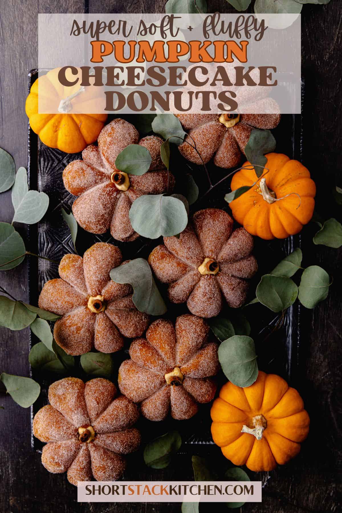 Pumpkin Cheesecake Donuts poster for pinterest.