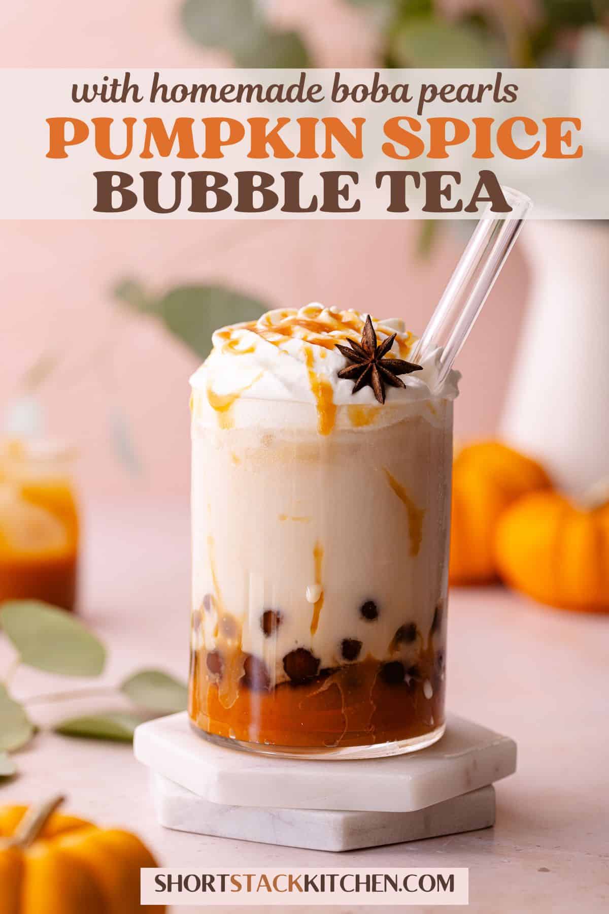 Pumpkin spice bubble tea pinterest poster.