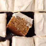 Spiced banana cake on a baking sheet featured photo.