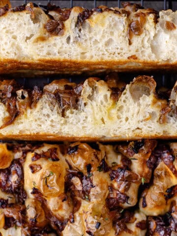 Overnight Caramelized onion focaccia featured photo.