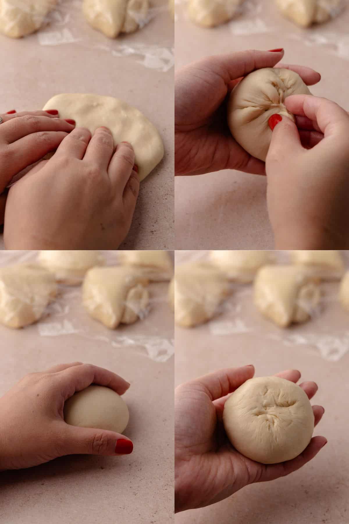 How to shape overnight bagels into buns.