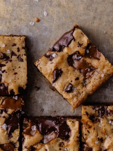 Toffee espresso blondies feature photo.