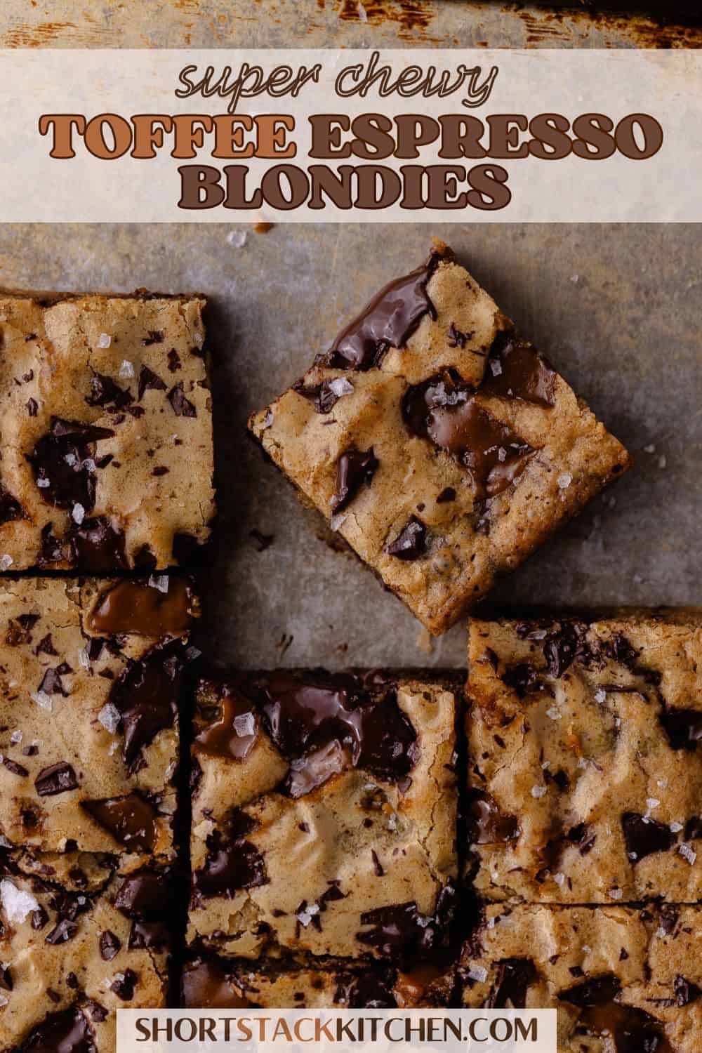 Toffee Espresso Blondies Poster for Pinterest.