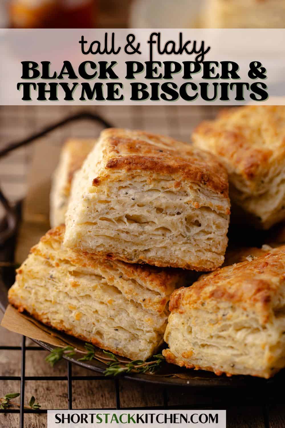 Parmesan Black Pepper Thyme Biscuits pinterest poster.