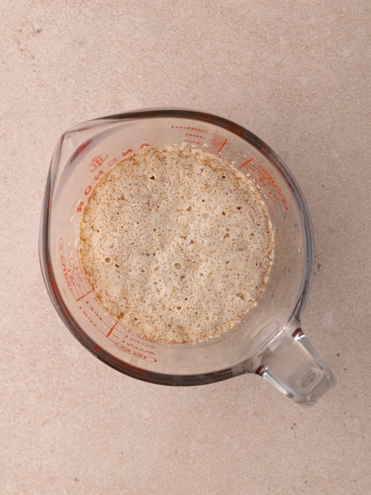 Yeast is frothy after being bloomed in warm cinnamon toast crunch cereal milk with a pinch of sugar.