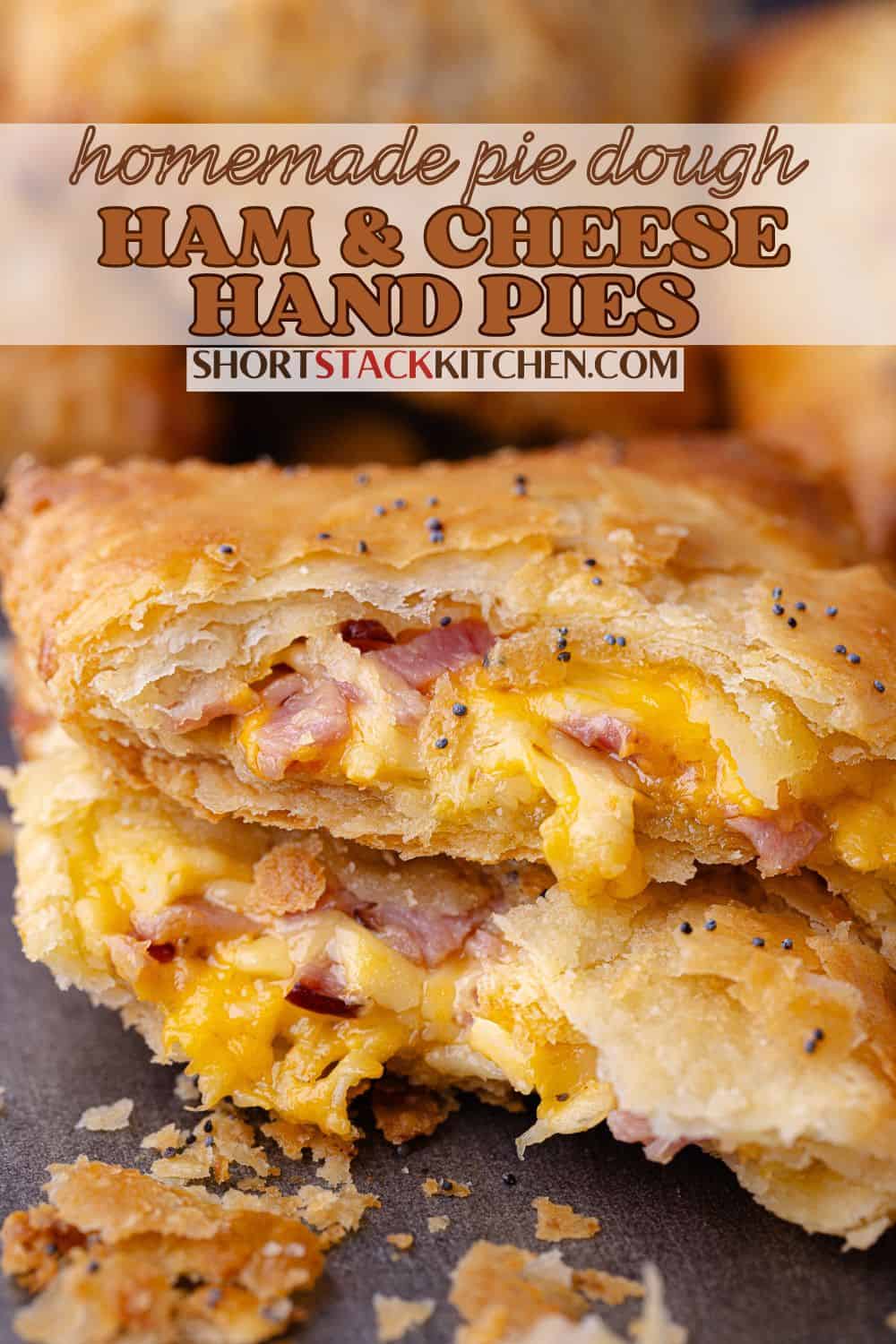 Easy ham and cheese hand pies pinterest poster.