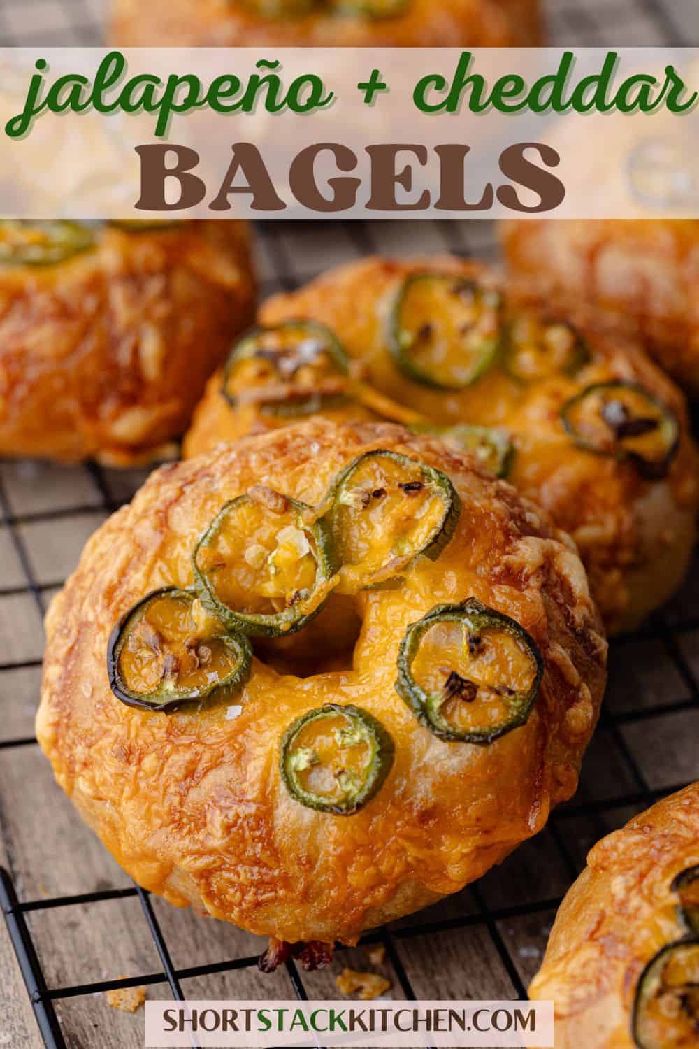 Jalapeno cheddar bagels pinterest poster.