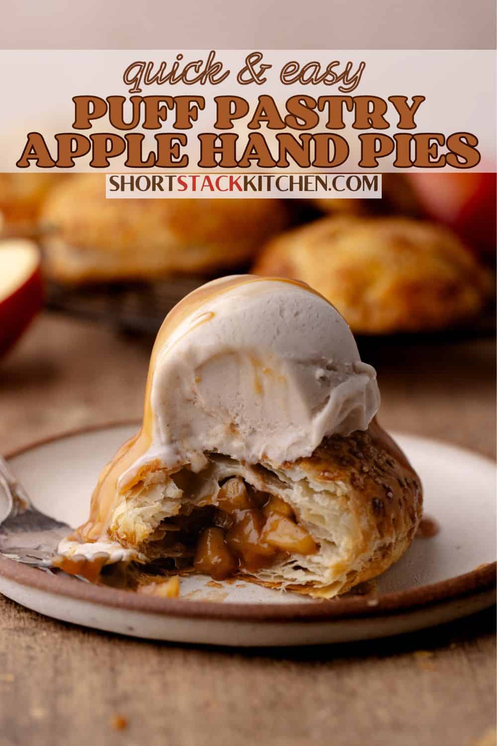 Puff pastry apple hand pies pinterest poster.