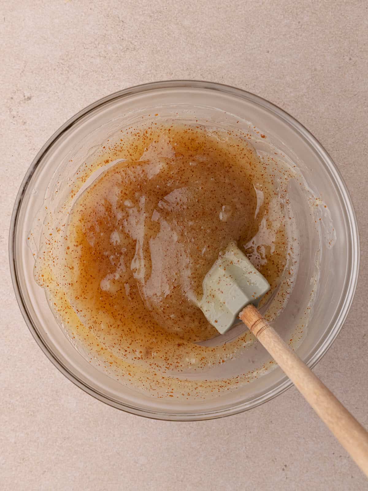 Brown butter after chilling for 30 minutes in a mixing bowl.