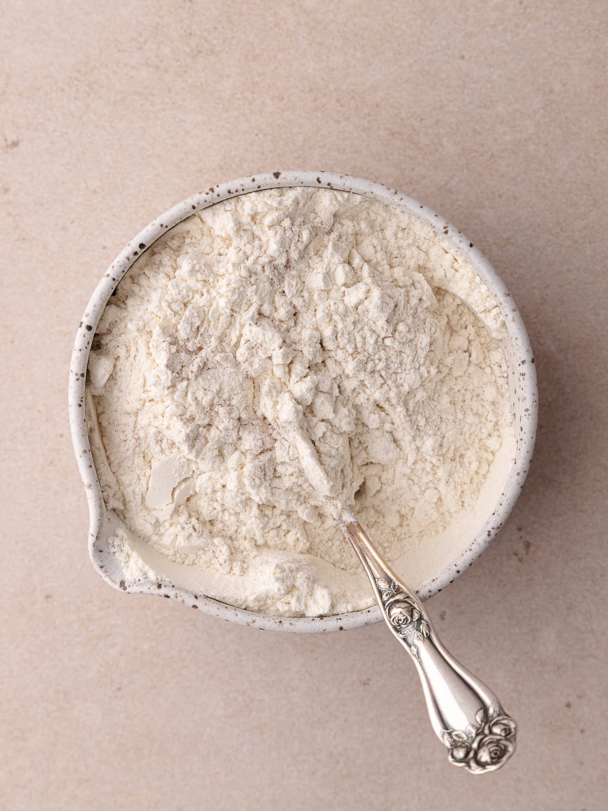 All-purpose flour, cinnamon and salt in a small mixing bowl.