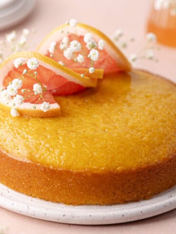 Grapefruit olive oil cake feature photo.