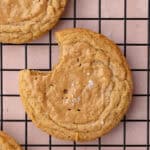 Brown butter peanut butter cookies feature photo.