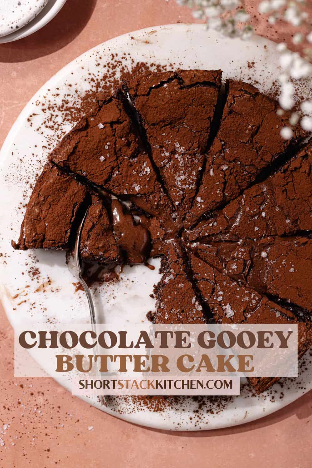 Chocolate gooey butter cake pinterest poster.